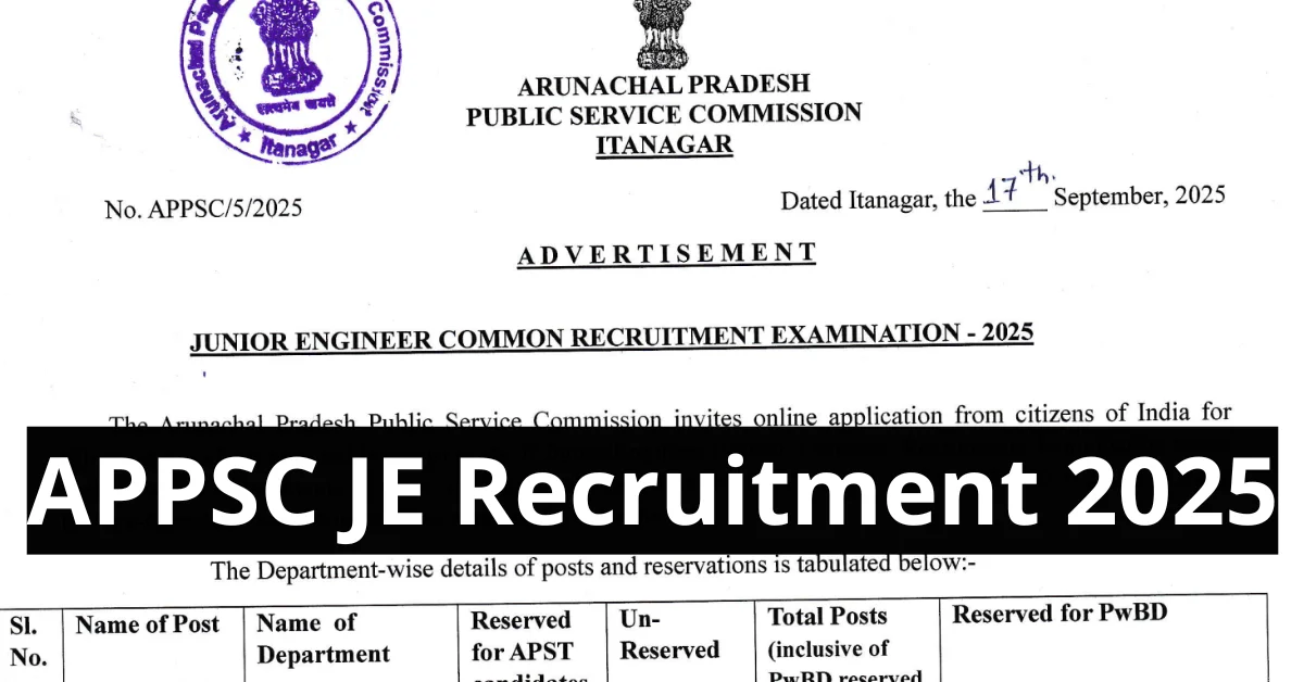APPSC JE Recruitment 2025