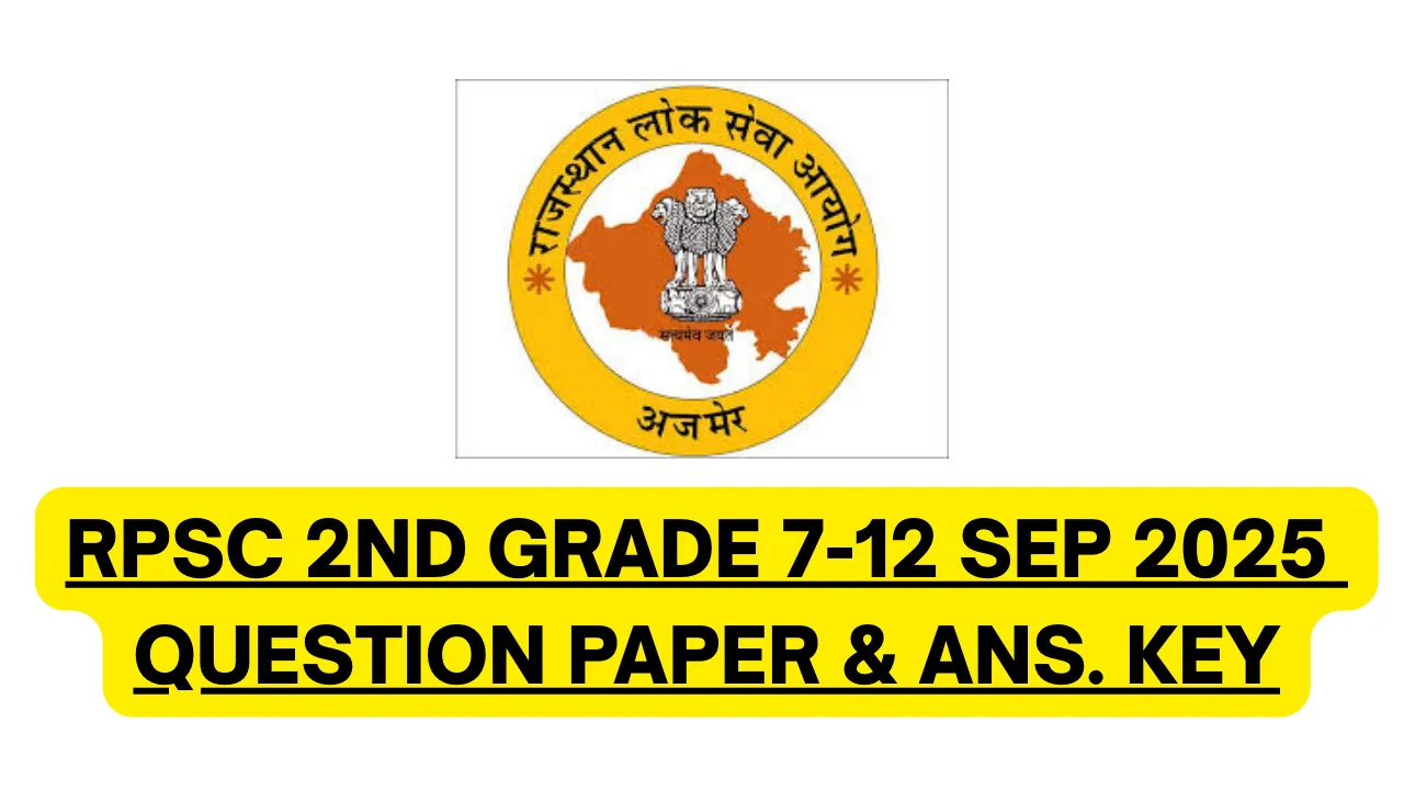 RPSC 2nd Grade September 2025 Question Paper