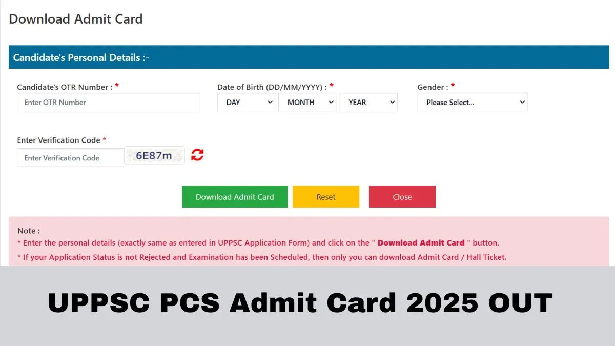 UPPSC Prelims Admit Card 2025 Out