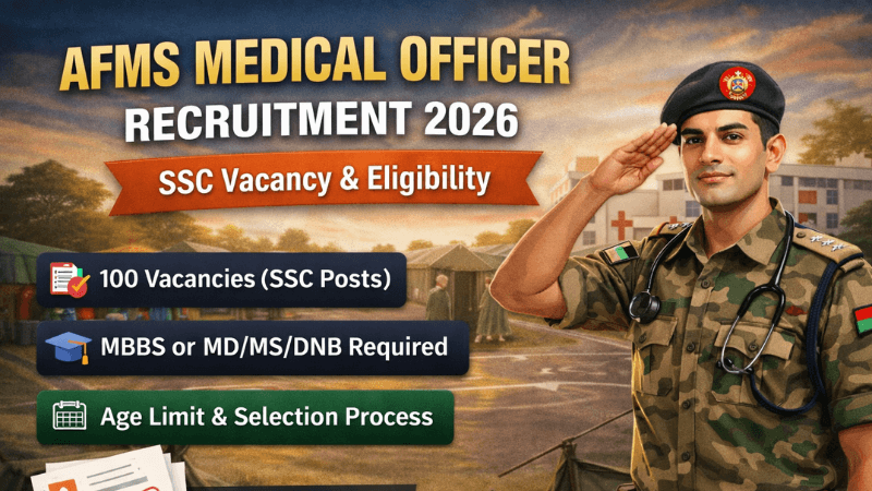 Army AFMS Medical Officer Recruitment