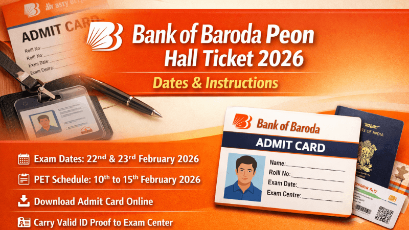 Bank of Baroda (BOB) Peon 2026 Admit Card
