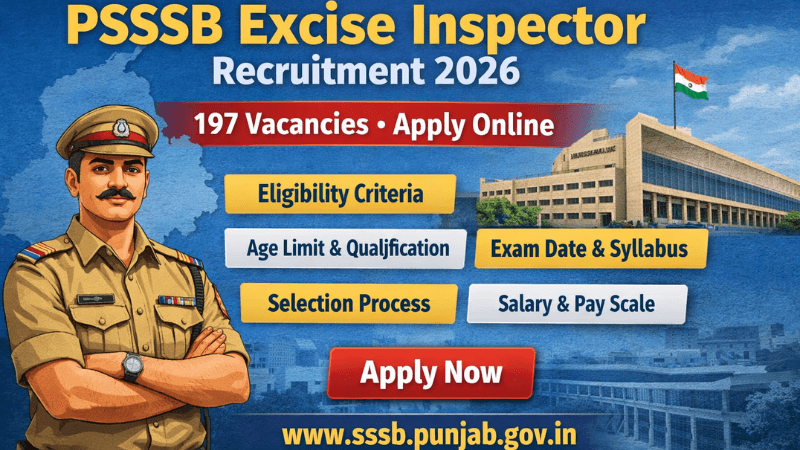 PSSSB Excise Inspector Recruitment 2026