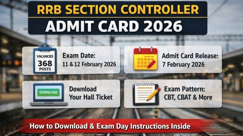 RRB Section Controller Admit Card
